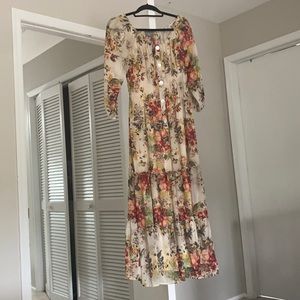 Floral long sleeve maxi dress